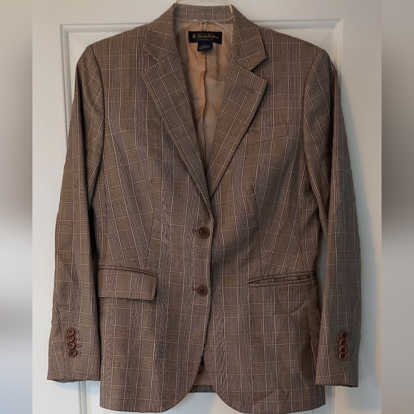 Brooks Brothers Jackets & Blazers - Brooks Brothers Women's Tan Plaid Blazer Size 6